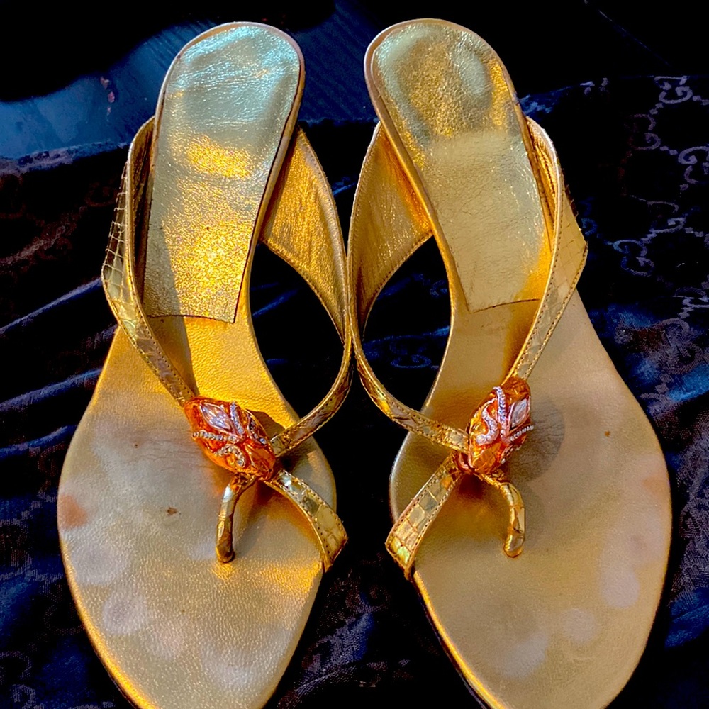 Vintage Gucci x Tom Ford Python/ bamboo heel sandals
